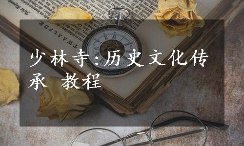 少林寺:历史文化传承 教程