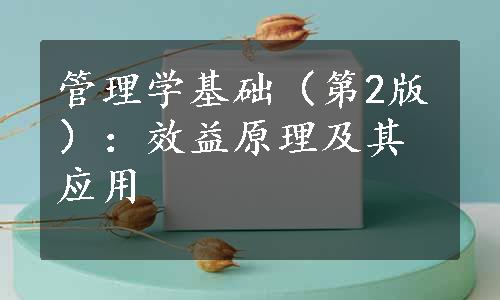 管理学基础（第2版）：效益原理及其应用