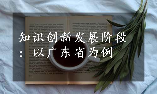 知识创新发展阶段：以广东省为例