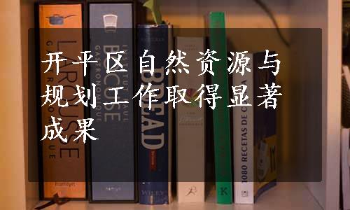 开平区自然资源与规划工作取得显著成果