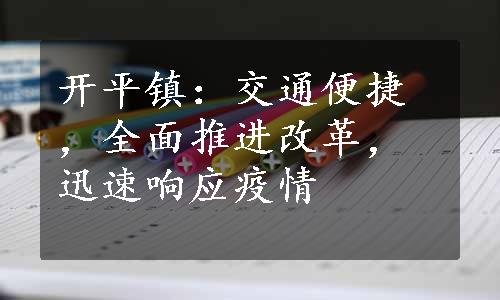 开平镇：交通便捷，全面推进改革，迅速响应疫情