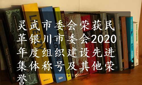 灵武市委会荣获民革银川市委会2020年度组织建设先进集体称号及其他荣誉