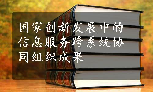 国家创新发展中的信息服务跨系统协同组织成果