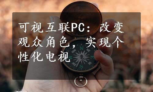 可视互联PC：改变观众角色，实现个性化电视