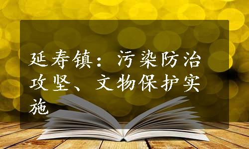 延寿镇：污染防治攻坚、文物保护实施