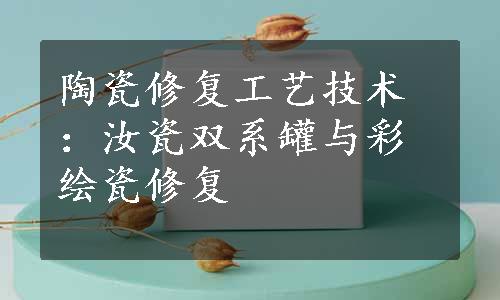 陶瓷修复工艺技术：汝瓷双系罐与彩绘瓷修复