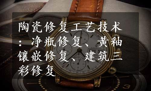 陶瓷修复工艺技术：净瓶修复、黄釉镶嵌修复、建筑三彩修复