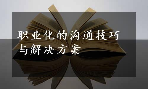 职业化的沟通技巧与解决方案