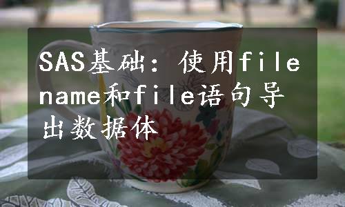 SAS基础：使用filename和file语句导出数据体