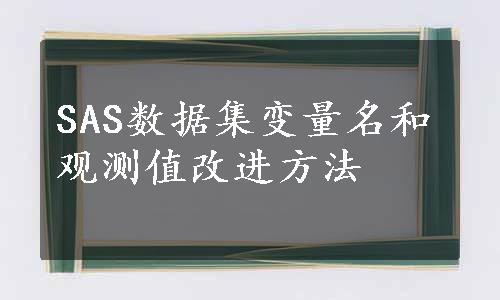 SAS数据集变量名和观测值改进方法