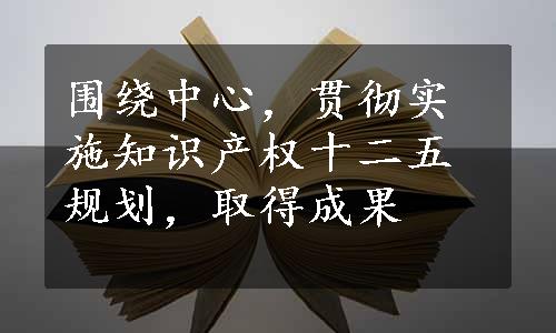 围绕中心，贯彻实施知识产权十二五规划，取得成果