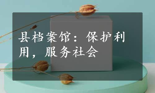 县档案馆：保护利用，服务社会