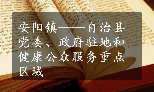 安阳镇——自治县党委、政府驻地和健康公众服务重点区域