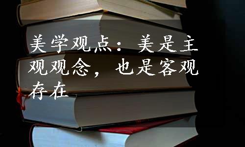 美学观点：美是主观观念，也是客观存在