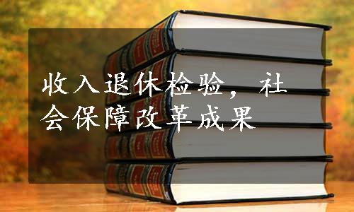 收入退休检验，社会保障改革成果