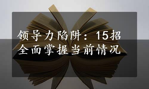 领导力陷阱：15招全面掌握当前情况