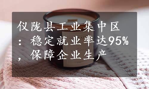 仪陇县工业集中区：稳定就业率达95%，保障企业生产