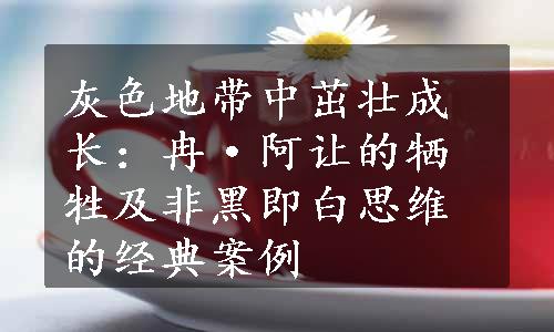 灰色地带中茁壮成长：冉·阿让的牺牲及非黑即白思维的经典案例