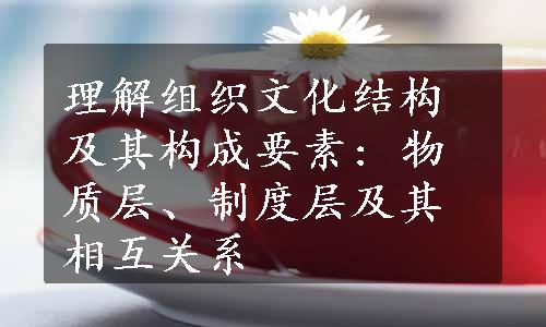 理解组织文化结构及其构成要素: 物质层、制度层及其相互关系