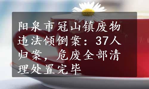 阳泉市冠山镇废物违法倾倒案：37人归案，危废全部清理处置完毕