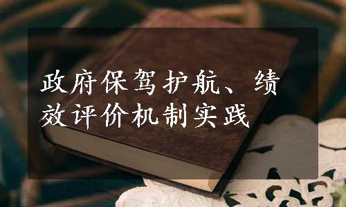 政府保驾护航、绩效评价机制实践