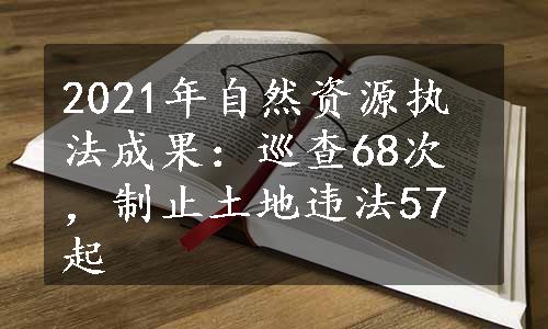 2021年自然资源执法成果：巡查68次，制止土地违法57起