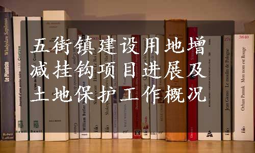 五街镇建设用地增减挂钩项目进展及土地保护工作概况