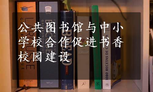 公共图书馆与中小学校合作促进书香校园建设