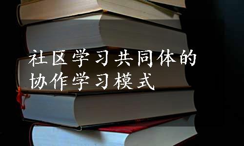 社区学习共同体的协作学习模式