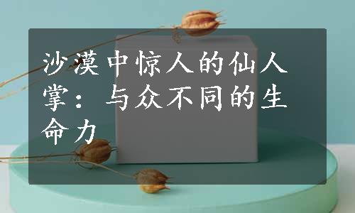 沙漠中惊人的仙人掌：与众不同的生命力