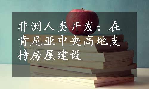 非洲人类开发：在肯尼亚中央高地支持房屋建设