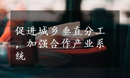 促进城乡垂直分工，加强合作产业系统