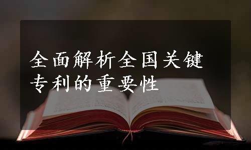 全面解析全国关键专利的重要性