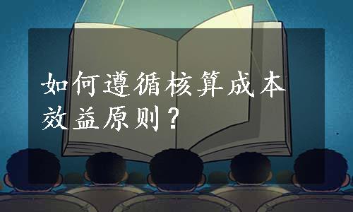 如何遵循核算成本效益原则？