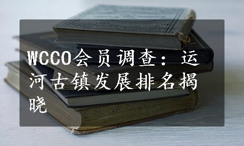 WCCO会员调查：运河古镇发展排名揭晓