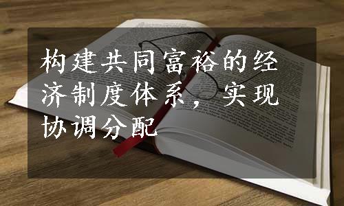 构建共同富裕的经济制度体系，实现协调分配