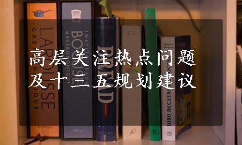 高层关注热点问题及十三五规划建议