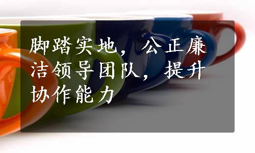 脚踏实地，公正廉洁领导团队，提升协作能力