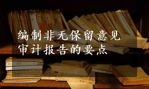 编制非无保留意见审计报告的要点