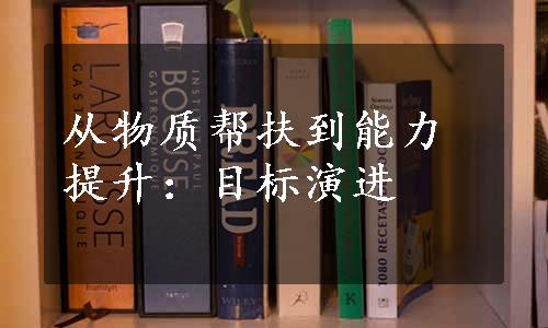 从物质帮扶到能力提升：目标演进