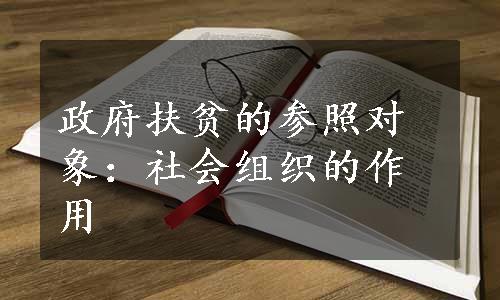 政府扶贫的参照对象：社会组织的作用