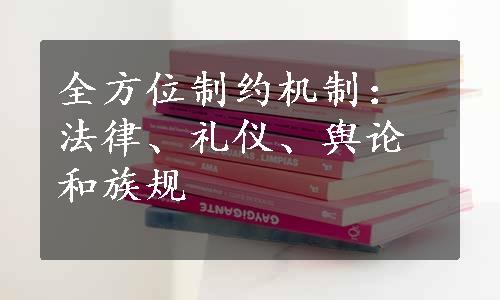 全方位制约机制：法律、礼仪、舆论和族规