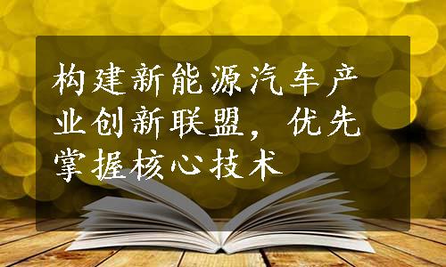 构建新能源汽车产业创新联盟，优先掌握核心技术