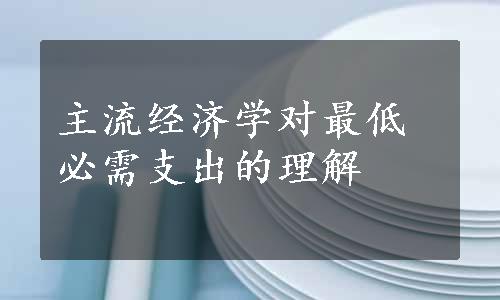 主流经济学对最低必需支出的理解