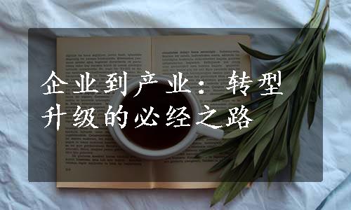 企业到产业：转型升级的必经之路