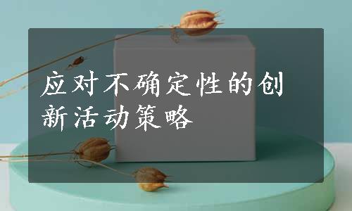 应对不确定性的创新活动策略