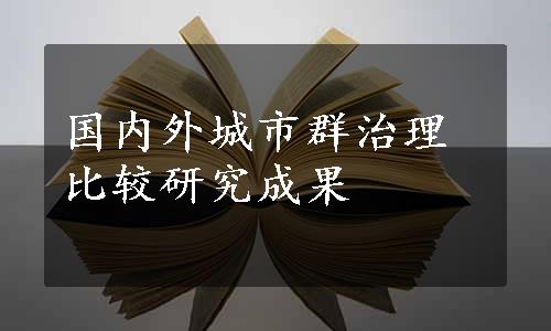 国内外城市群治理比较研究成果