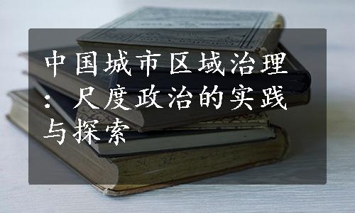 中国城市区域治理：尺度政治的实践与探索