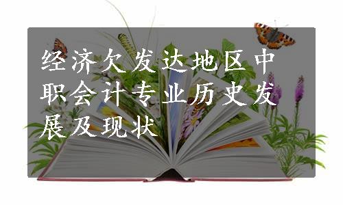 经济欠发达地区中职会计专业历史发展及现状