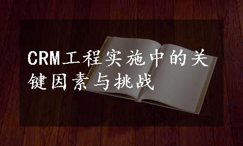 CRM工程实施中的关键因素与挑战